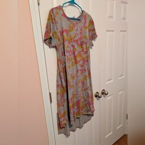 LuLaRoe Multicolor Geometric Carly Dress L